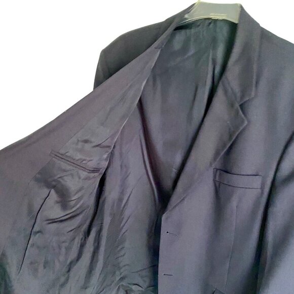 Navy Blazer Sport Coat Single Breasted Fully Lined Gold 2 Button Size 44R - Picture 5 of 8
